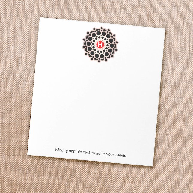 Elegantes Gold Rosette Monogram Personalisiert Not Notizblock (Von Creator hochgeladen)