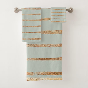Elegantes Gold Sage Green Bath Set
