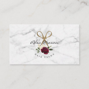 Elegantes Gold-Schissor- und Rot-Aquarellblau-Logo Visitenkarte