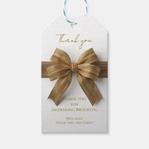 Elegantes Gold-Schleife-Dankeschön-Tag Geschenkanhänger