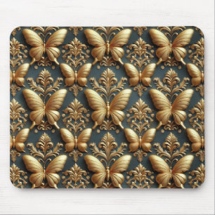 Elegantes Gold-Schmetterlings-Muster Mousepad