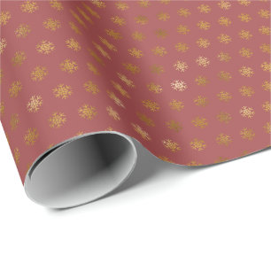 Elegantes Gold-Schneeflocken-Weihnachtsfeier-Burgu Geschenkpapier