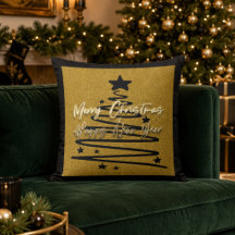 Elegantes Gold-Schwarz Frohe Weihnachten Glücklich