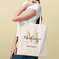 Elegantes Gold-Schwarz-Monogramm für Brautjungfern