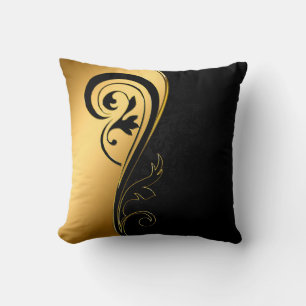 Elegantes Gold Schwarz und ein Pop Farbe Kissen