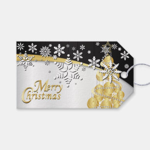 Elegantes Gold, Schwarz und Weiß Geschenkanhänger