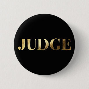 Elegantes Gold-Schwarz-Wettbewerbsrichter-Abzeiche Button