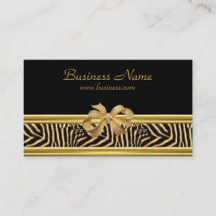 Elegantes Gold-Schwarz-Zebrastreifen-Gold-Bogen Visitenkarte