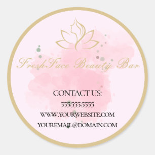 Elegantes gold-schwarzes Beauty-Salon Runder Aufkleber