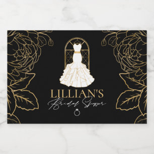 Elegantes gold-schwarzes Brautkleid-Brautparty