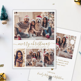 Elegantes Gold Script 4 Foto Collage Weihnachten