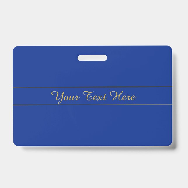 Elegantes Gold-Script auf Navy Blue Background Ausweis (Vorderseite)