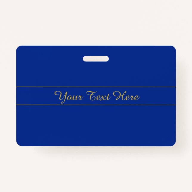 Elegantes Gold-Script auf Navy Blue Background Ausweis (Vorderseite)