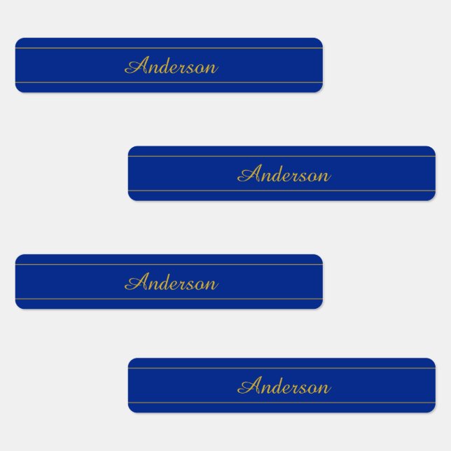 Elegantes Gold-Script auf Navy Blue Background Etiketten (Gruppe)