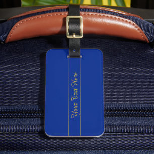 Elegantes Gold-Script auf Navy Blue Background Gepäckanhänger