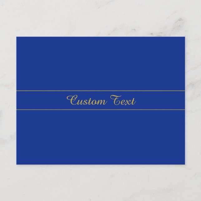 Elegantes Gold-Script auf Navy Blue Background Postkarte (Vorderseite)