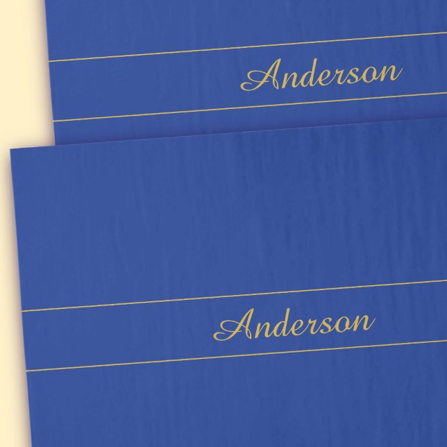 Elegantes Gold-Script auf Navy Blue Background Seidenpapier (Von Creator hochgeladen)