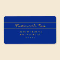 Elegantes Gold-Script auf Navy Blue-Rücksendeadres