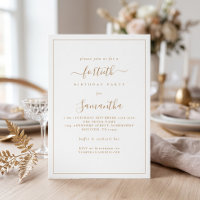 Elegantes Gold Script Border 40. Geburtstag Party