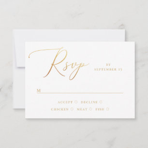 Elegantes Gold-Script Klassische Minimalistische RSVP Karte