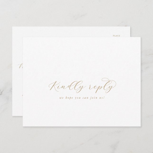 Elegantes Gold Script Menü Auswahl UAWG Postkarte (Vorne/Hinten)