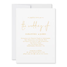 Elegantes Gold Script QR Code Einladung Hochzeitsf