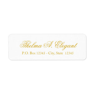 Elegantes Gold-Script-Rücksendeadresse-Label