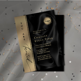 Elegantes Gold-Script Sie sind eingeladenes Firmen Einladung