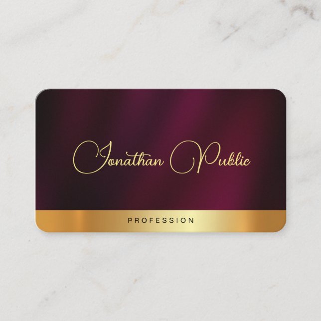 Elegantes Gold Script Text Luxury Premium Silk Visitenkarte (Vorderseite)