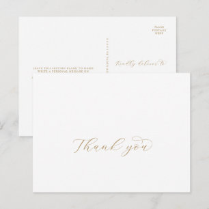 Elegantes Gold Script Vielen Dank Postcard Postkarte