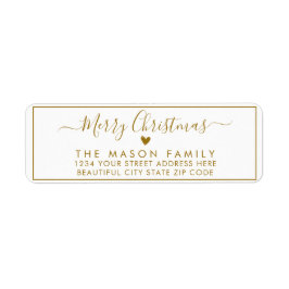 Elegantes Gold Script Weihnachtsrücksendesiegel