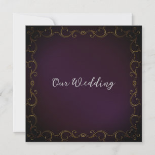 Elegantes Gold Scroll Border Wedding Einladung