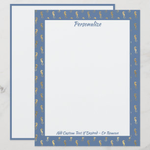 Elegantes Gold Seepferde Ocean Beach Thema