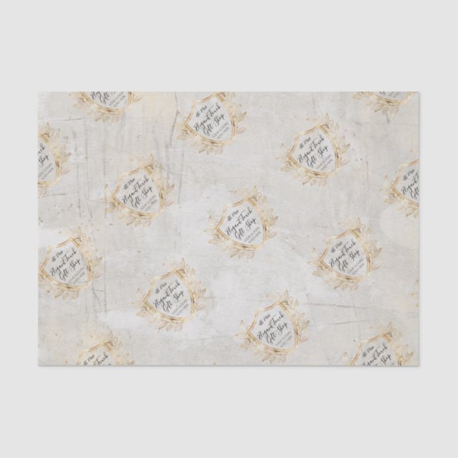 Elegantes Gold Shield Corporate Branding Seidenpapier (Vorderseite)