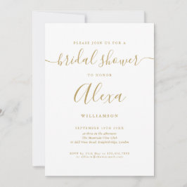 Elegantes Gold Signature Script-Brautparty Einladung