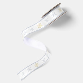 Elegantes Gold-Silber-Schneeflocken-Satinband Satinband