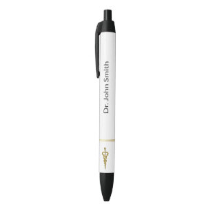Elegantes Gold Silberner Asclepius Medizin Kugelschreiber