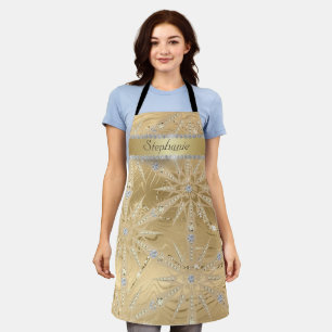 Elegantes Gold Snowflake Sparkle Schürze