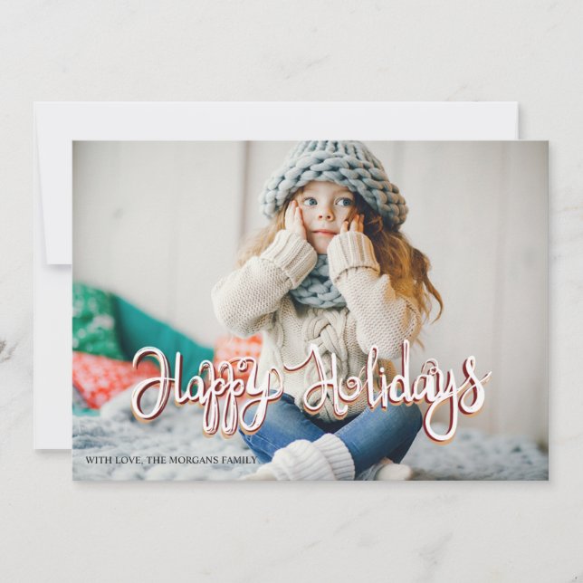 Elegantes Gold Snowflakes Happy Holidays Foto (Vorderseite)