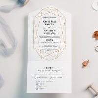 Elegantes Gold-Spiel Hochzeit in einer Einladung