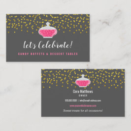 Elegantes Gold Sprinkles Candy Buffet Visitenkarte