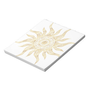 Elegantes Gold Sun Mandala Design Notizblock