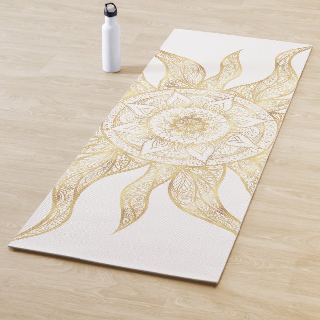 Elegantes Gold Sun Mandala Design Yogamatte (Beispiel)