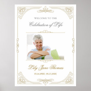 Elegantes Gold Swirl Begrüßungszeichen - 18 x 24 Poster