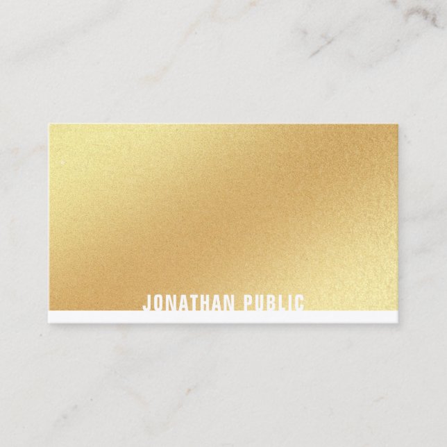 Elegantes Gold Template Beruflich Modernes, trendy Visitenkarte (Vorderseite)
