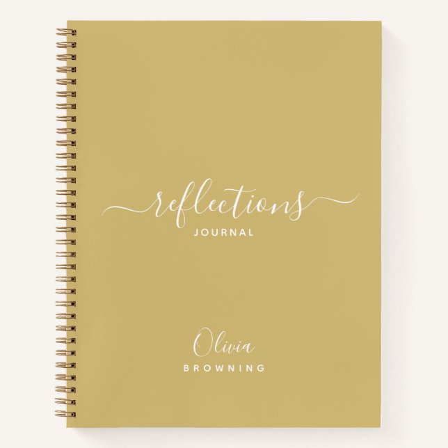 Elegantes Gold Tone Reflections Journal Notizbuch (Vorderseite)