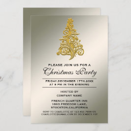 Elegantes Gold Tree Corporate Party Einladung