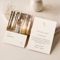 Elegantes Gold Typografy Foto Wedding Ecru