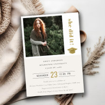 Elegantes Gold Typografy Graduation Cap Foto