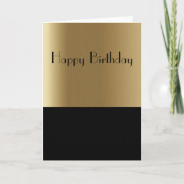 Elegantes Gold u. schwarze Geburtstags-Karte Karte